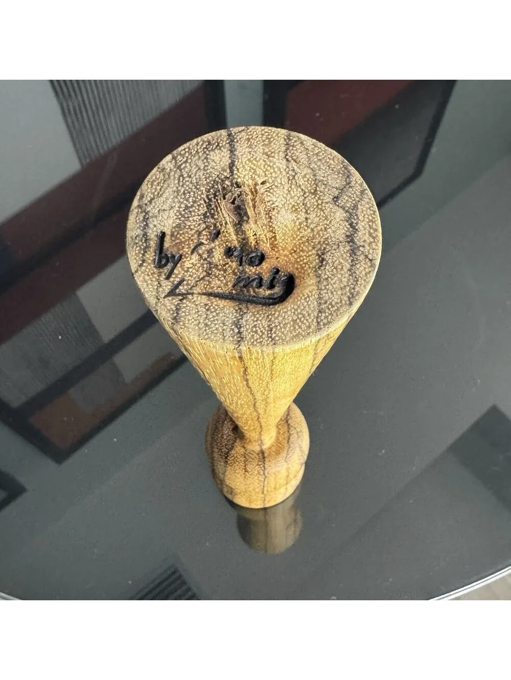 Vintage Candle Stick Holder Artisan Turned Wood Mid Century Era Art Piece
